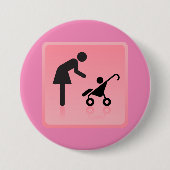 Moeder en kind icoon ronde button 7,6 cm (Voorkant)