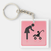 Moeder en kind icoon sleutelhanger (Voorkant)