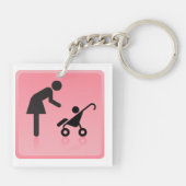 Moeder en kind icoon sleutelhanger (Achterkant)