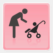 Moeder en kind icoon vierkante sticker (Voorkant)