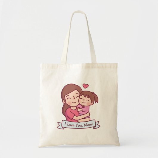 Moeder en kind, ik hou van je mama, Moederdag Tote Bag (Voorkant)