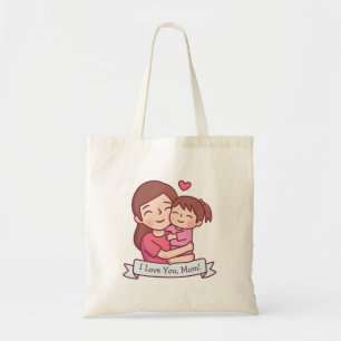 Moeder en kind, ik hou van je moeder, Moederdag Tote Bag