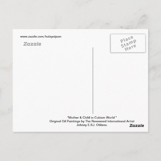 Moeder en kind in de Cubistische wereld Briefkaart (Achterkant)