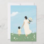 Moeder en kind in een bloeiende weide kaart (Voorkant)