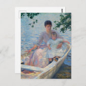 Moeder en kind in een boot briefkaart (Voorkant / Achterkant)