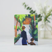 Moeder en kind in het Park, 1914 Briefkaart (Staand voorkant)