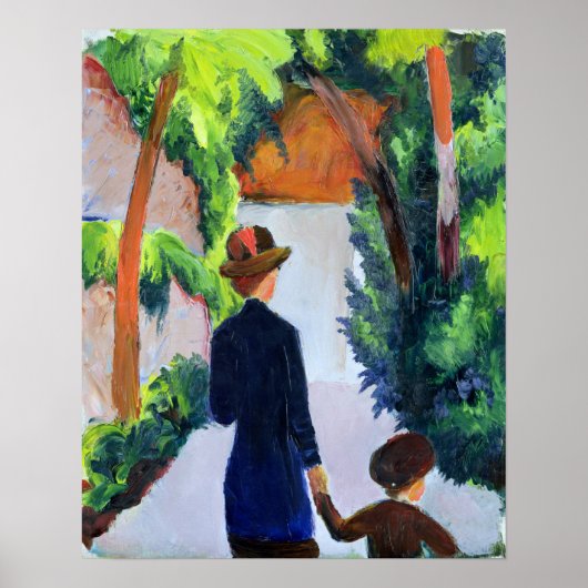 Moeder en kind in het Park, 1914 Poster (Voorkant)