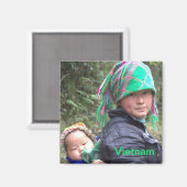 Moeder en kind in Sapa Vietnam Magneet (Voorkant / Achterkant)