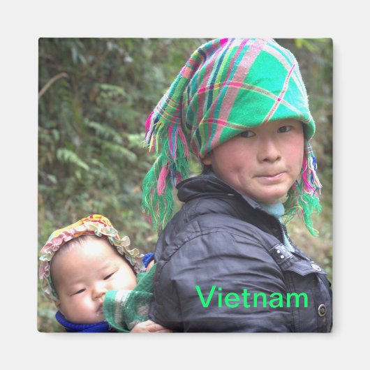 Moeder en kind in Sapa Vietnam Magneet (Voorkant)
