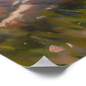 Moeder en kind in zonovergoten weide - Impressioni Poster (Hoek)