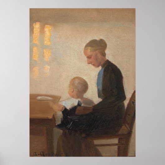 Moeder en kind interieur anker poster (Voorkant)