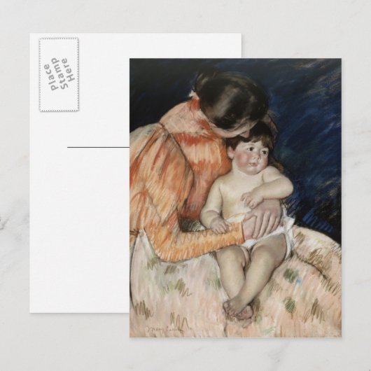 Moeder en kind, jaren 1890 briefkaart (Voorkant / Achterkant)