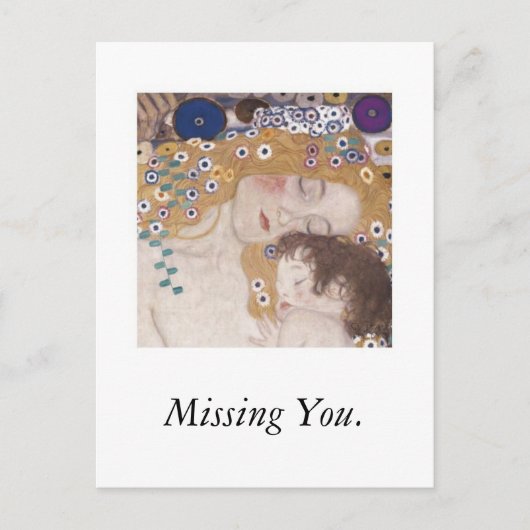 Moeder en kind, je missen. briefkaart (Voorkant)