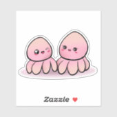 moeder en kind kawaii octopus sticker (Vel)