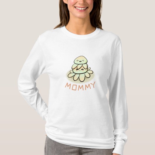 moeder en kind kawaii octopus t-shirt (Voorkant)