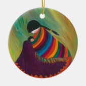 Moeder en kind keramisch ornament (Voorkant)