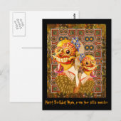 Moeder en kind (klein monster) briefkaart (Voorkant / Achterkant)