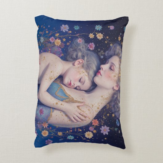 Moeder en kind kunst accent kussen (Achterkant (Verticaal))