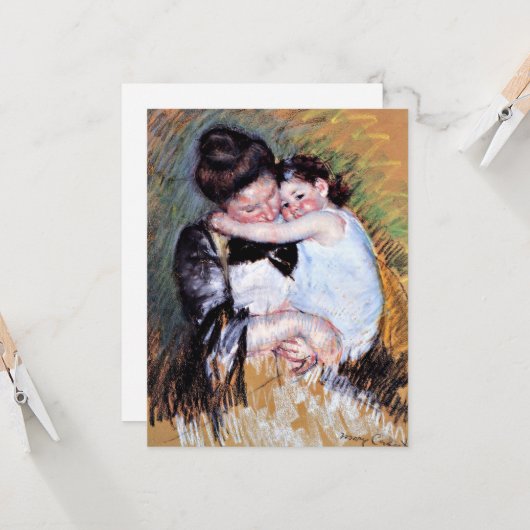 Moeder en Kind  - Kunstwerk van Mary Cassatt Kaart (Voorkant / Achterkant in situ)