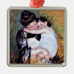 Moeder en kind - Kunstwerk van Mary Cassatt; Metalen Ornament
