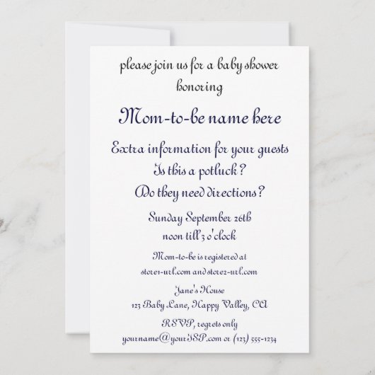 Moeder en kind Mary Cassatt,  Baby shower Kaart (Achterkant)