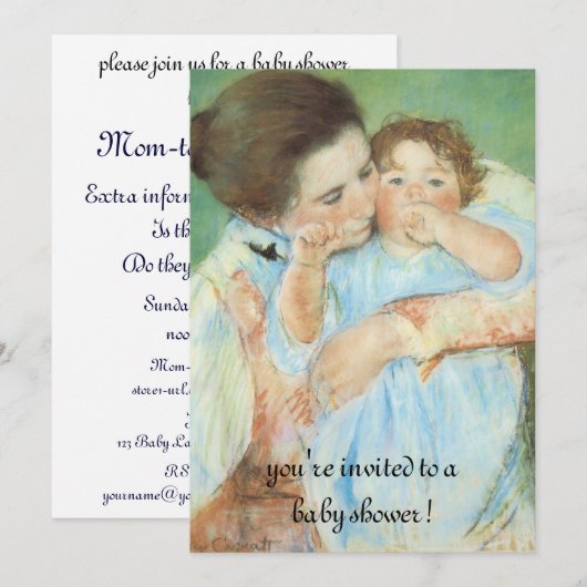 Moeder en kind Mary Cassatt,  Baby shower Kaart (Voorkant / Achterkant)