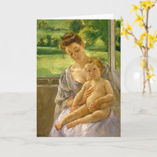 Moeder en kind | Mary Cassatt Kaart (Gele Bloem)