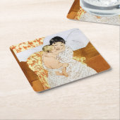 Moeder en kind, Mary Cassatt Kartonnen Onderzetters (Schuin)