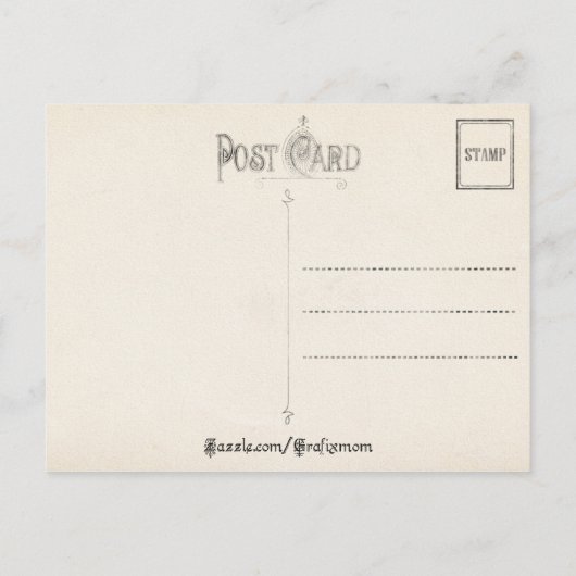 moeder en kind met bloemen briefkaart (Achterkant)