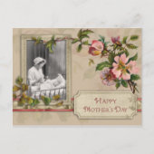  moeder en kind met bloemen briefkaart (Voorkant)