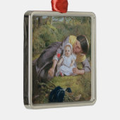 Moeder en kind met papaver metalen ornament (Rechts)