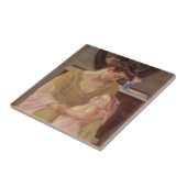 Moeder en kind met Roos Scarf | 1908 Tegeltje (Zijkant)