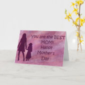 Moeder en kind Moederdag Kaart (Gele Bloem)