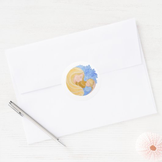 Moeder en Kind Moederdag | STICKER (Envelop)