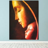 Moeder en Kind Muurkunst Canvas Afdruk (Insitu (Houten vloer))