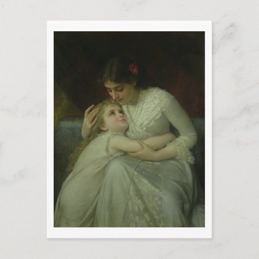 Moeder en kind (olie op doek) briefkaart (Voorkant)