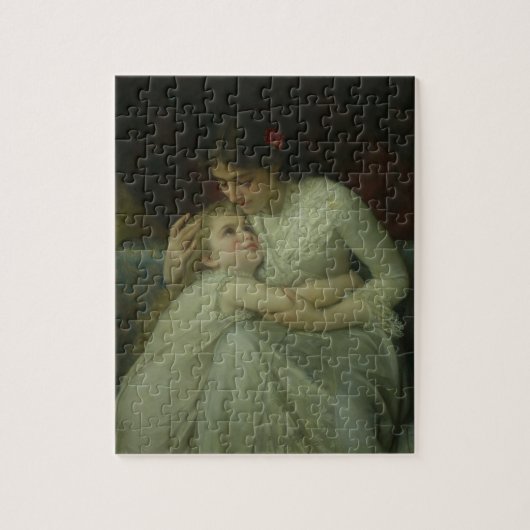 Moeder en kind (olie op doek) legpuzzel (Verticaal)