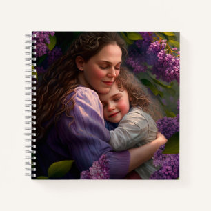 Moeder en kind onder een Lila Struik Notitieboek