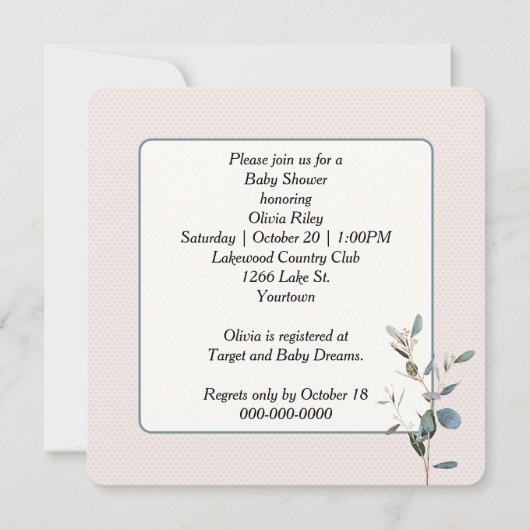 Moeder en kind op roze harten kaart (Achterkant)