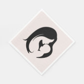 Moeder en kind op roze harten servet (Hoek)