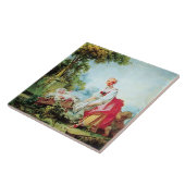 Moeder en kind op Wielbarrow door Fragonard Tegeltje (Zijkant)