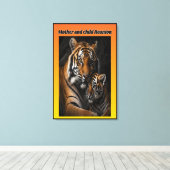 Moeder en kind Reünie Canvas Afdruk (Insitu (Houten vloer))