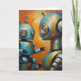 Moeder en kind robot. kaart