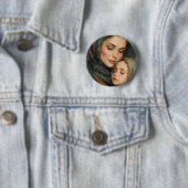 Moeder en kind ronde button 5,7 cm (In situ)
