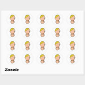 Moeder en kind ronde sticker (Vel)