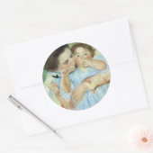 Moeder en kind ronde sticker (Envelop)