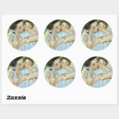 Moeder en kind ronde sticker (Vel)