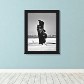 Moeder en kind Sculptuur Canvas Afdruk (Insitu (Houten vloer))