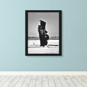 Moeder en kind Sculptuur Canvas Afdruk (Insitu (Houten vloer))