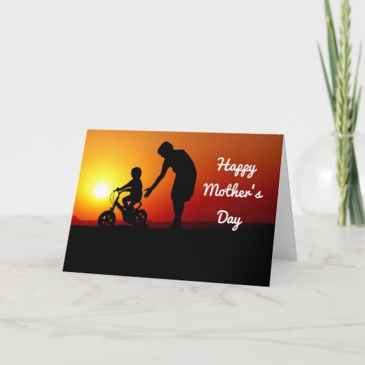 Moeder en kind silhouet kaart (Voorkant)